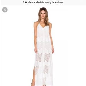 Alice and Olivia cream lace dress